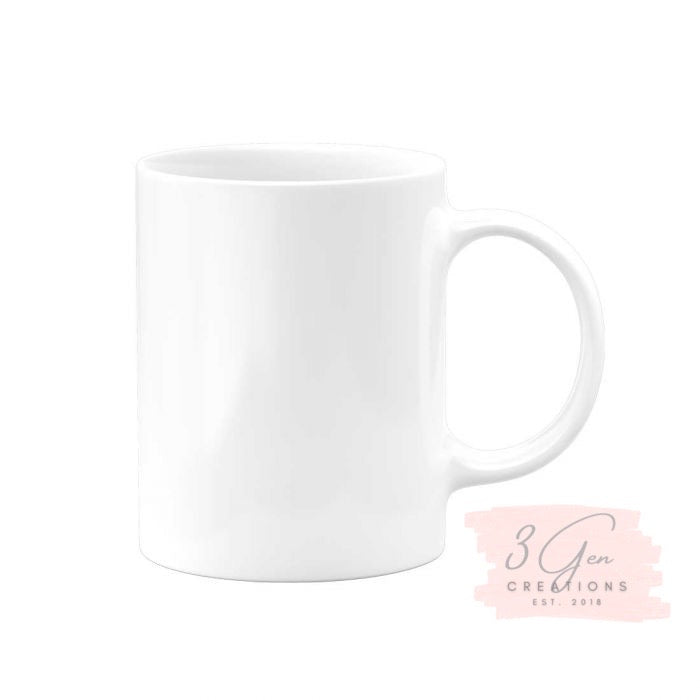 Customizable 11 oz Ceramic Mug with Removable Bamboo Coaster